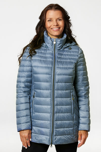 Windfield / Danwear Albina Light Down Lette dunjakker 5129 Smoke blue/ Stone