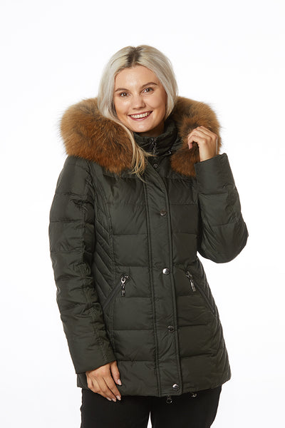 Windfield / Danwear Aliz With Real Fur Black Label Down 14 Army