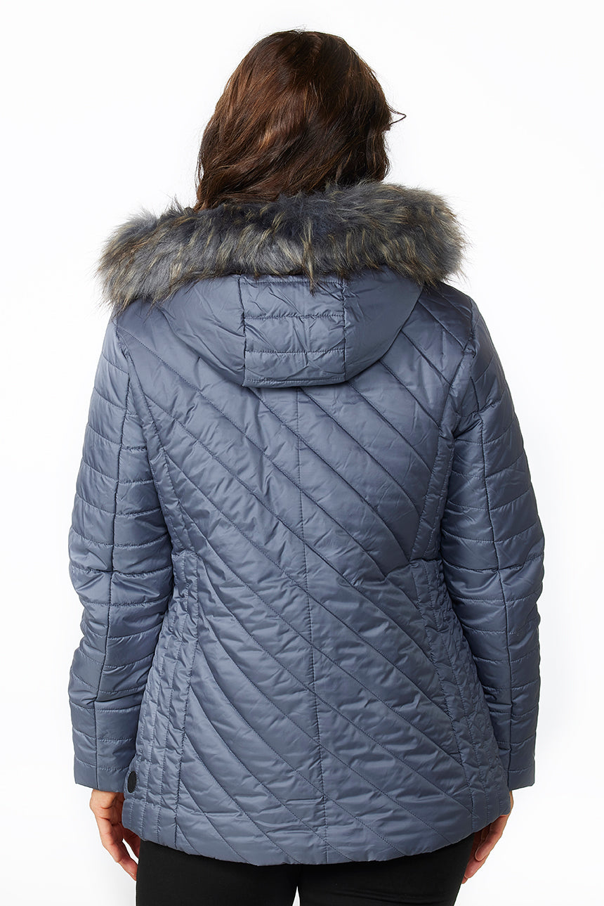 Windfield / Danwear Camila with Art Fur Vinterjakker 21 Heaven blue