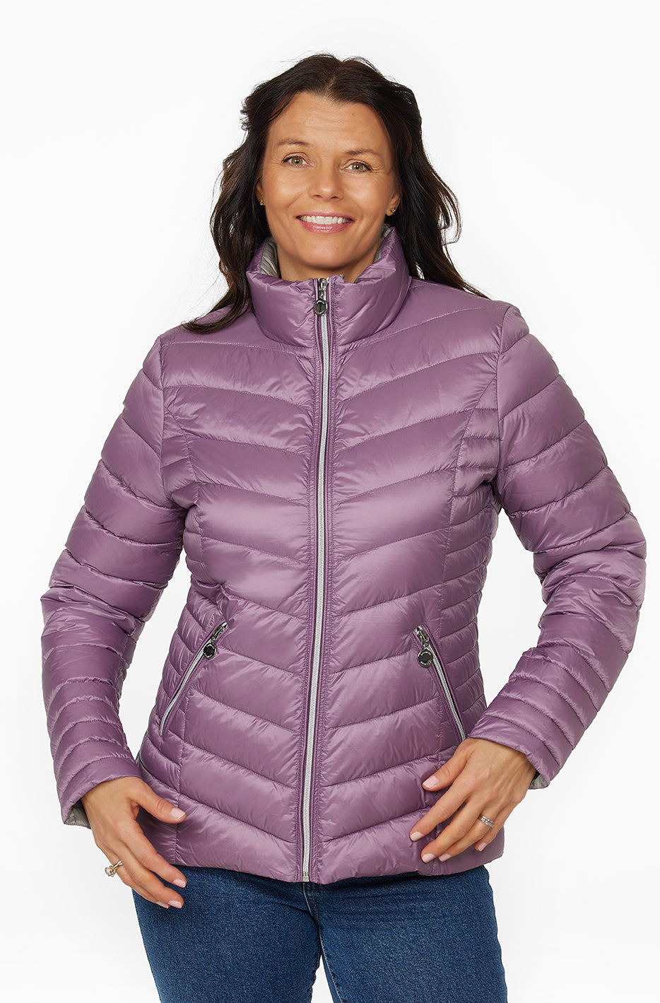 Windfield / Danwear Venessa Lette dunjakker 3602 Very Grape/Rock Ridge