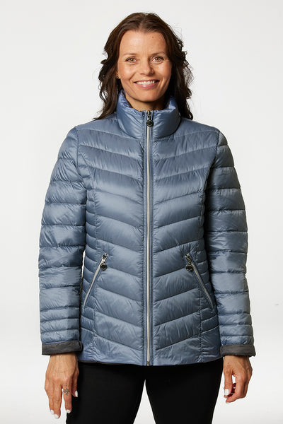 Windfield / Danwear Venessa Lette dunjakker 2129 Lightblue/Grey